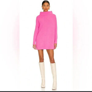 Free people ottoman knit pink sweater dress fall boho party casual revolve $140